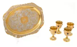 Водочный набор на 4 персоны с лазуритом "Чарка" Златоуст