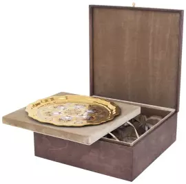 Набор для коньяка на блюде, на 6 персон, эмаль