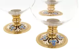 Набор для коньяка на блюде, на 6 персон, эмаль