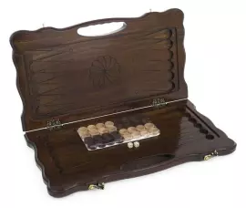 Резные нарды из бука "Лев" с ручкой