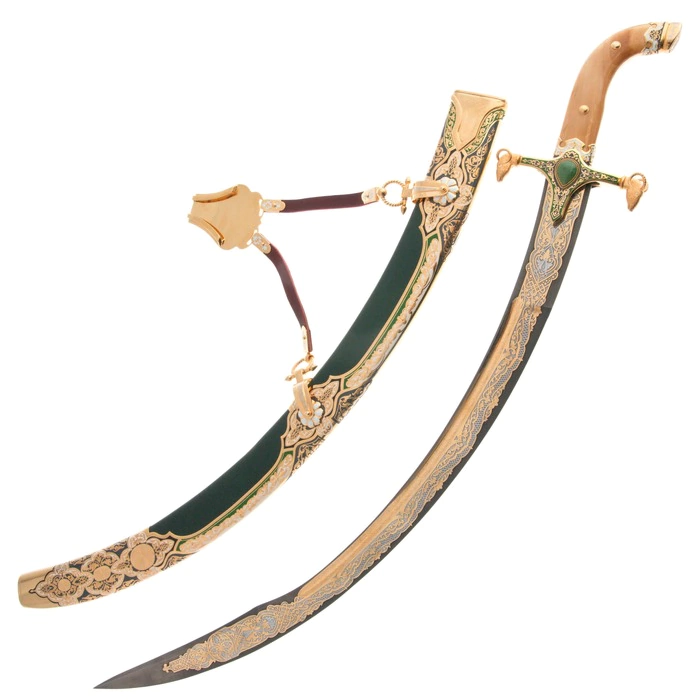 A set of "Decorated" saber and shield, Zlatoust