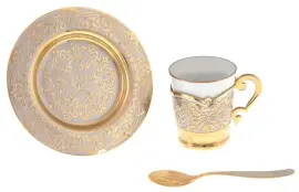 Кофейный набор "Золотой цветок" Златоуст