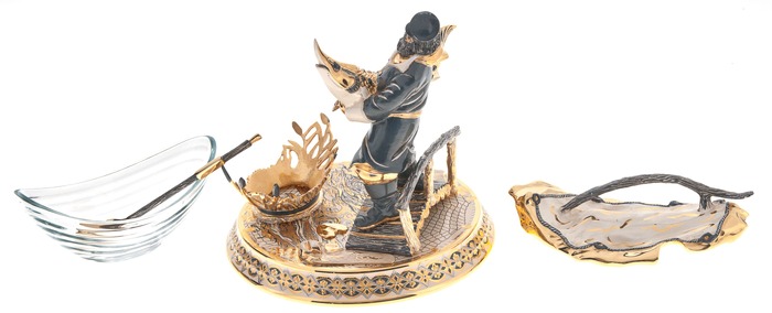 Caviar bowl "Rybak" Zlatoust
