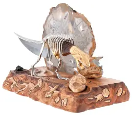 Нож с подставкой "Конец эры динозавров" Златоуст