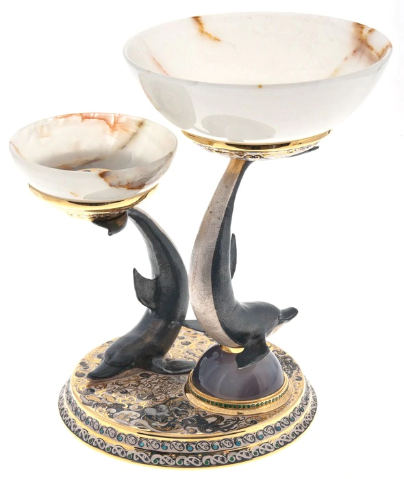 Vase "Dolphins" Zlatoust