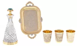 Набор для водки "Украшенный" Златоуст на 3 персоны