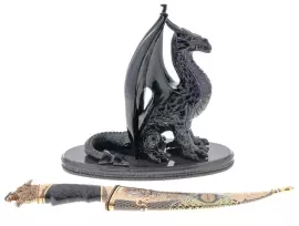 Нож с подставкой "Дракон" Златоуст