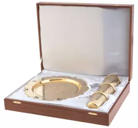 Набор для вина "Золотой цветок" на 3 персоны, Златоуст