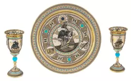 Набор для вина "Фрегат" на 2 персоны, Златоуст