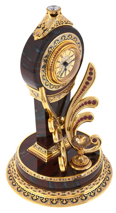 Fantasy table clock jasper, Zlatoust