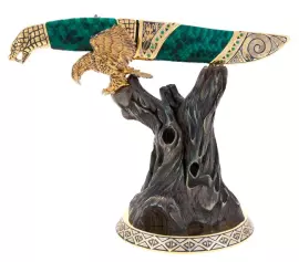 Нож с подставкой "Орел и змея" Златоуст