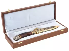 Нож украшенный "Собака" Златоуст