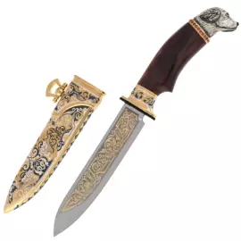 Нож украшенный "Собака" Златоуст