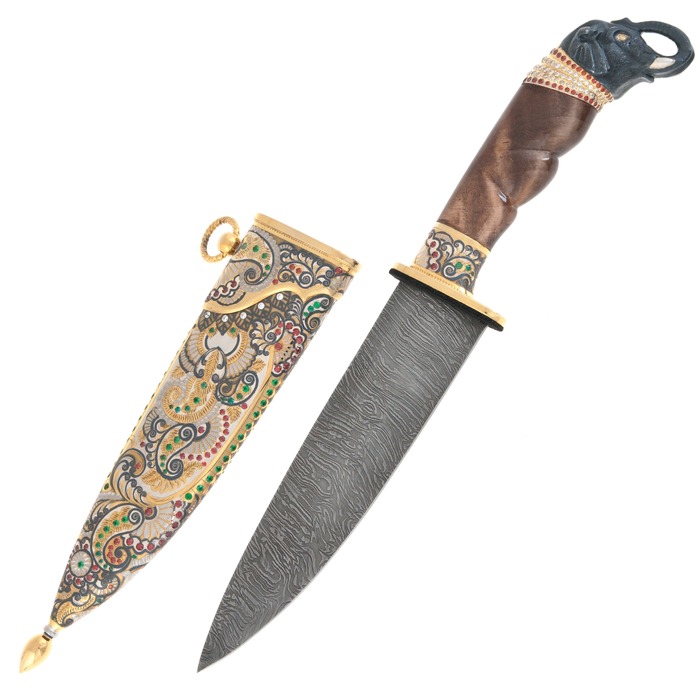 Knife decorated with "Elephant" Zlatoust