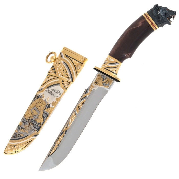 Knife decorated with "Bear" Zlatoust