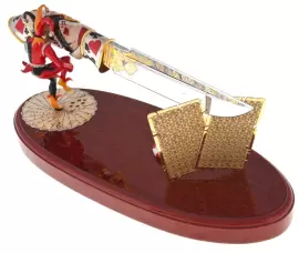 Нож с подставкой "Джокер" с эмалью, Златоуст