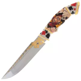 Нож с подставкой "Джокер" с эмалью, Златоуст