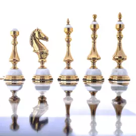 Шахматы из кахолонга и малахита "Царские"