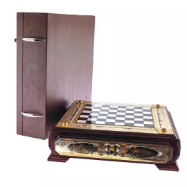 Шахматы из кахолонга и малахита "Царские"