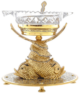 Caviar bowl "Fabulous sturgeons" Zlatoust
