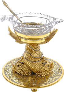 Caviar bowl "Fabulous sturgeons" Zlatoust