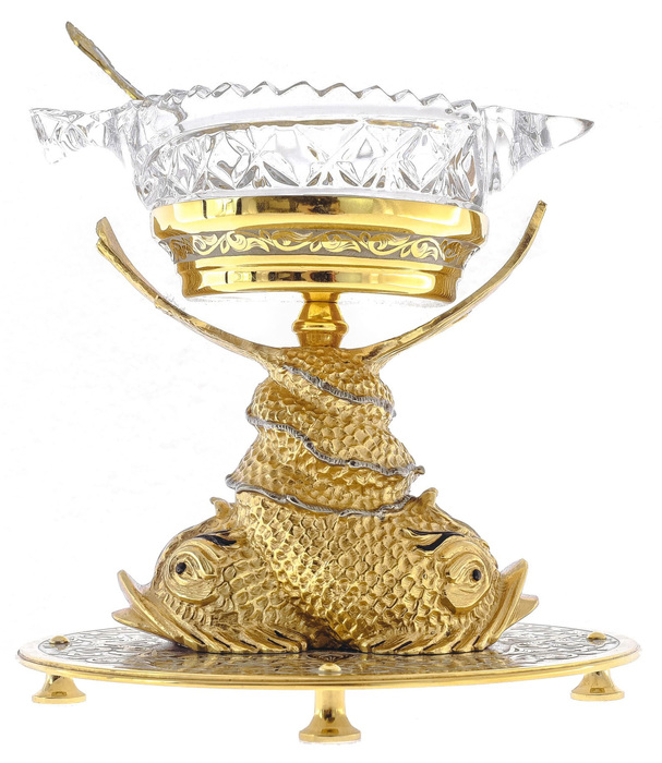 Caviar bowl "Fabulous sturgeons" Zlatoust