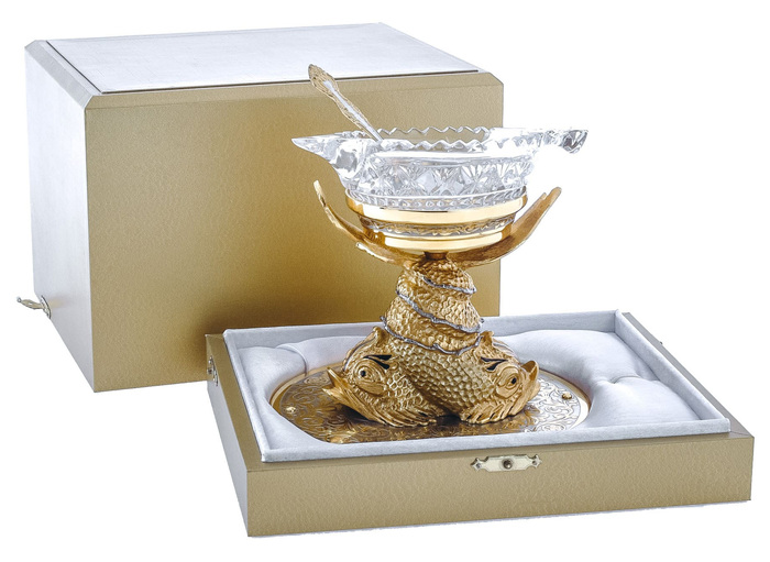 Caviar bowl "Fabulous sturgeons" Zlatoust