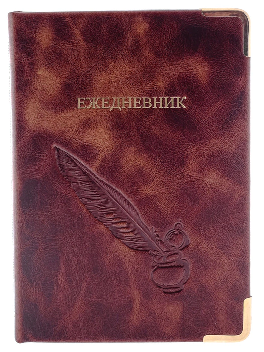 Ежедневник недатированный "Чернильница с пером" (цвет - коричневый)
