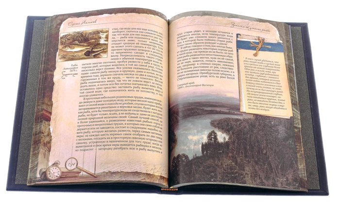 Leather-bound gift book "Notes on eating fish"