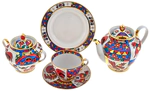 Tea set "Spring" with a pattern of "Folk patterns" for 6 people (20 items)