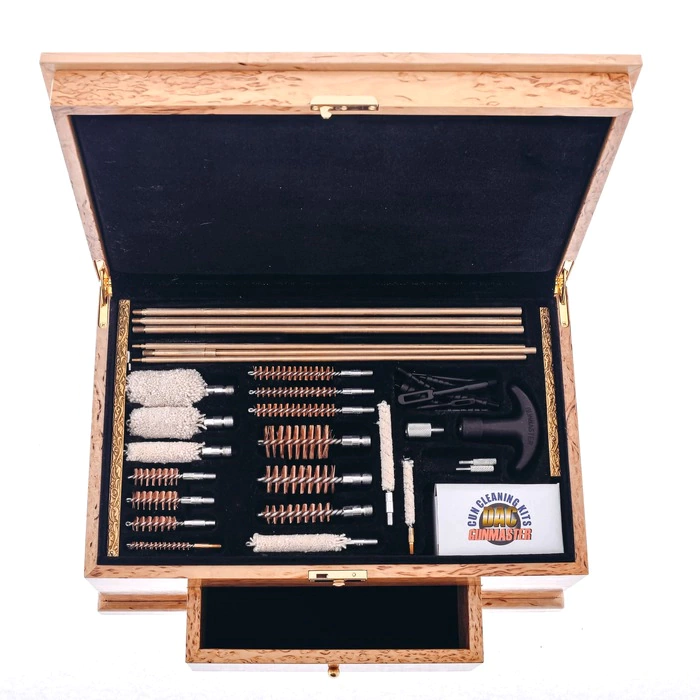 A set for cleaning weapons "Fight of tigers and a bear" (a casket made of Karelian birch)