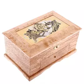 Набор для чистки оружия "Схватка тигров и медведя" с ларцом из карельской березы