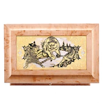 A set for cleaning weapons "Fight of tigers and a bear" (a casket made of Karelian birch)
