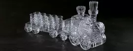 Crystal vodka set "Steam Train" for 10 people