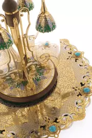 Фруктовница с 4 фужерами для шампанского, Златоуст