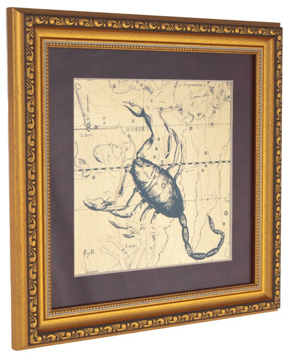 Painting on gold leaf "Zodiac sign Scorpio"