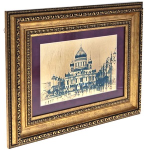 Painting on gold leaf "The Cathedral of Christ the Savior. 21st century"