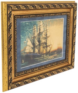 Painting on gold leaf "Flotilla" (in an oak box)