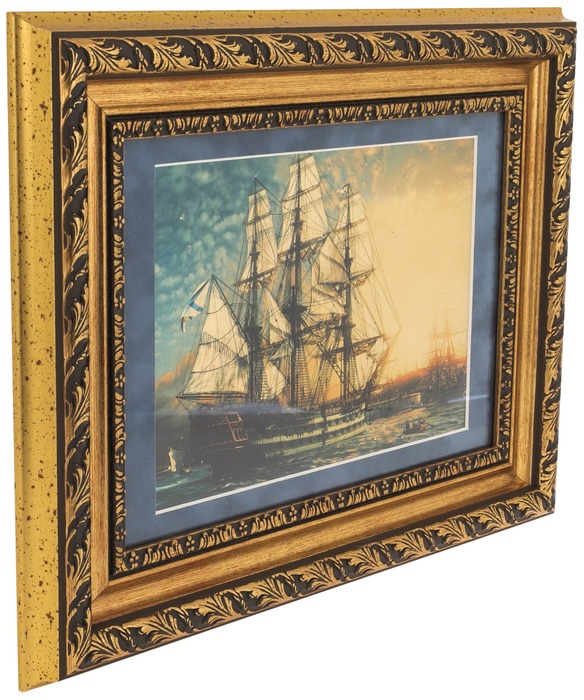 Painting on gold leaf "Flotilla" (in an oak box)