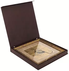 Картина на сусальном золоте "Знак зодиака Скорпион" Бежевый бархат