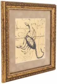 Картина на сусальном золоте "Знак зодиака Скорпион" Бежевый бархат