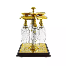 Набор для шампанского стойка и 6 хрустальных фужеров