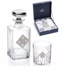 Набор для виски "Regina" на 2 персоны (кристаллы Swarovski, серебряный декор)