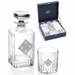 Regina whiskey set for 2 persons (Swarovski crystals, silver decor)
