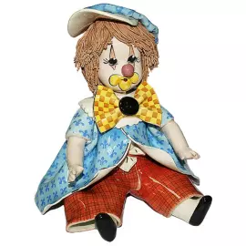 Sculpture "Sitting clown in a butterfly"