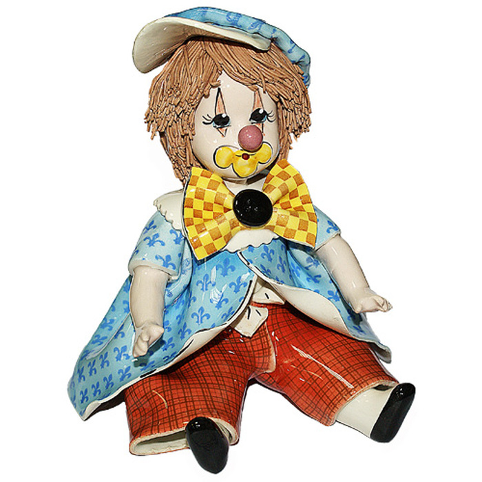 Sculpture "Sitting clown in a butterfly"