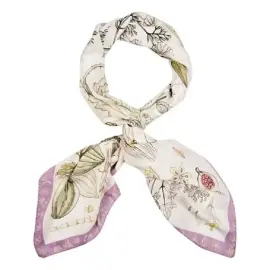 Платок "Гербарий" шелк, лиловый Платок "Гербарий" шелк, лиловый