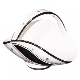 Ваза для фруктов белая с платиновым декором