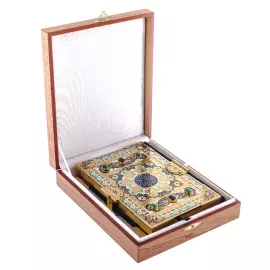 Коран с агатом, малахитом и лазуритом в коробе