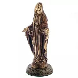 Статуэтка из бронзы "Дева Мария" змеевик